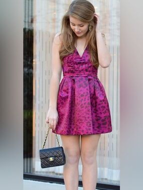 Jay Godfrey mini dress printed leopard size 2